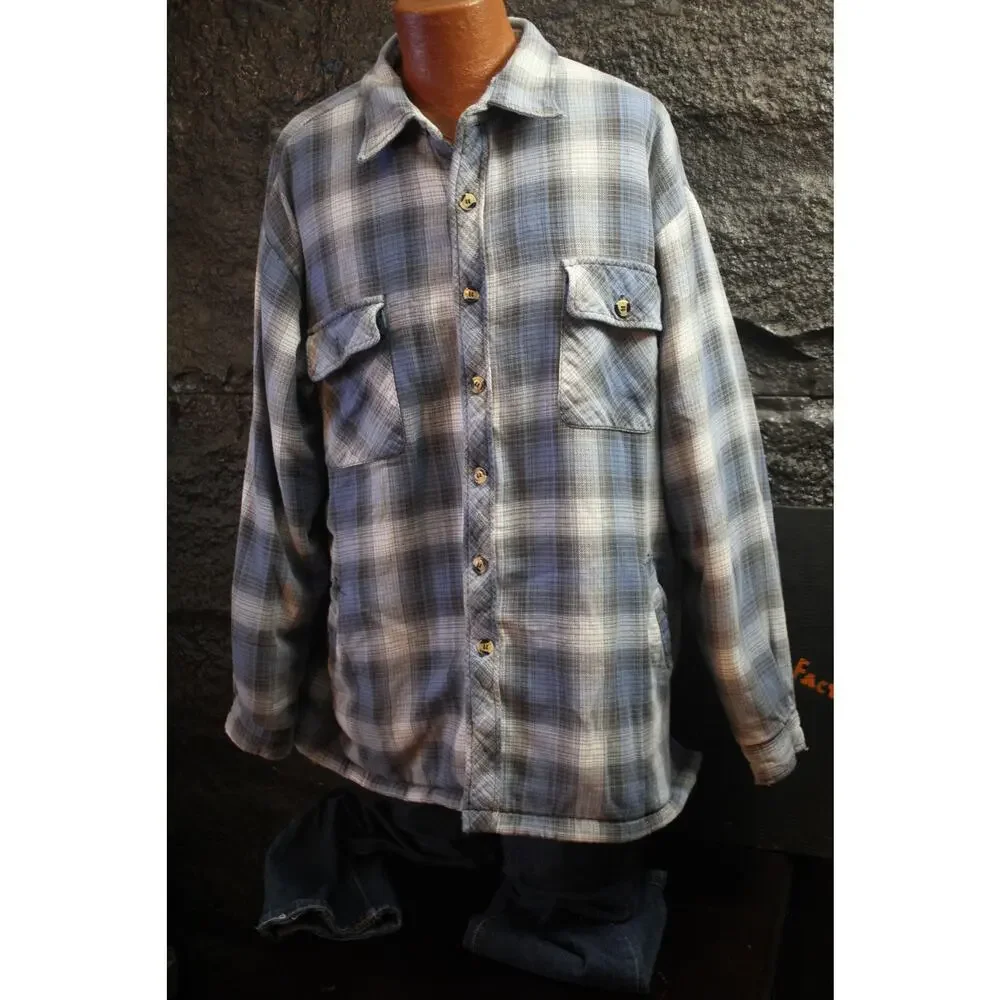 Vintage I.C. Mist Sherpa Lined Plaid Flannel Jacket 3X Heavyweight Workwear